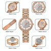 SKMEI 1739 Diamond Roman Numerals Round Dial Quartz Watch for Ladies(Gold)