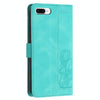 For iPhone 8 Plus / 7 Plus Tulips Embossed Leather Phone Case with Lanyard(Green)