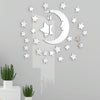 29pcs /Set Acrylic Stars And Moon Stereoscopic Mirror Wall Stickers Self-Adhesive Bedroom Background Wall Decoration(Silver)