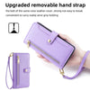 For Samsung Galaxy S25 5G Sheep Texture Cross-body Zipper Wallet Leather Phone Case(Purple)