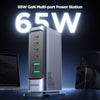 JOYROOM JR-TCM02 6 in 1 65W GaN 4 USB-C & 2 USB-A Multi-port Charger, Power Plug:EU Plug(Dark Gray)