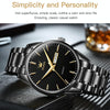 OLEVS 6898 Men Waterproof Luminous Steel Watch Band Quartz Watch(Black)