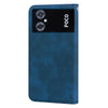 For Xiaomi Poco M4 5G/Poco M5/Redmi Note 11R Frosted Business Magnetic Horizontal Flip PU Phone Case(Blue)
