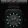 BINBOND S033 Hollowed Mechanical 30m Waterproof Luminous Quartz Watch, Color: White Steel-White