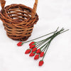 10 PCS 1:12 Mini House Toy Simulation Rose Bone for Garden Living Room(Red)