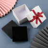 10 PCS Bowknot Jewelry Gift Box Square Jewelry Paper Packaging Box, Specification: 8x8x4.5cm(Creamy White)