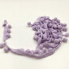20 Yards Pompom Lace Ribbon Fur Ball Trim For Craft DIY Curtain Home Decorative Clothes Sewing Accessories(Light Purple)