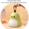 Cartoon LED Portable Night Light USB Rechargeable Plug-in Bedroom Bedside Lamp(Avocado)