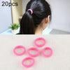 20pcs / Pack Girls Kids Rubber Bands Ponytail Holder Elastic Hair Bands(Rose Red)