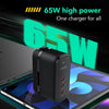 LDNIO Q367 65W GaN 3 x USB-C / Type-C Interface Charger with 1m USB-C / Type-C to USB-C / Type-C Data Cable, Plug Type:US Plug(Black)