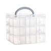 3 Layer Detachable Jewelry Storage Box Plastic Handheld Cosmetic Storage Box(Transparent)