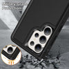 For Samsung Galaxy S25 Ultra 5G Rugged PC Hybrid Silicone Phone Case with Holder(Black)