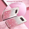 For Samsung Galaxy S8+ Gradient Glitter Flower All-inclusive Phone Case(Pink)