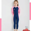 DIVE&SAIL Children Diving Suit Outdoor Long-sleeved One-piece Swimsuit Sunscreen Swimwear, Size: L(Girls Dark Blue)