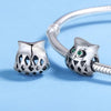 Owl S925 Sterling Silver Beads Inlaid With Gemstones And Hollow Beads