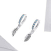 S925 Sterling Silver Feather Earrings