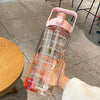 GYBL4503 2000ml Large-capacity Outdoor Sports Water Bottle with Straw, Spec: Pink