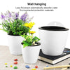 Self-Watering Planter Grow Plants Lazy Flower Pots Wall-hanging Round Resin Plastic Flower Pots, Size: 18x12.5x16cm(Pink)