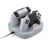 For PS5 Controller Dual Charger Charging Stand Docking Station With RGB Ambient Light(White Black)