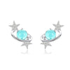 Interstellar Earrings Sterling Silver Female Platinum-plated Earrings Star Earrings
