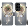 For Samsung Galaxy S23 Ultra 5G Crystal Texture Colored Drawing Leather Phone Case(Elephants)