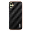 For Samsung Galaxy A06 4G AZNS Electroplated Edge Carbon Fiber Texture Phone Case(Black)
