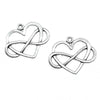 10pcs 27x22mm Heart Infinity Charm Infinity Knot Charm Infinity Heart Charm For Jewelry Making