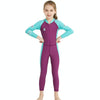 DIVE&SAIL Children Diving Suit Outdoor Long-sleeved One-piece Swimsuit Sunscreen Swimwear, Size: S(Girls Rose Red)