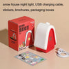 Snow House Small Night Lights Children Sleep Regularly Lights Bedside Ambiance Lamp(Green)