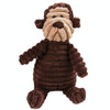 Corduroy Monkey Dog Toy with Squeaker - Durable Plush Chew Toy