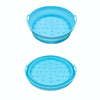 Air Fryer Grill Mat High Temperature Resistant Silicone Baking Tray, Specification: Large Round Blue