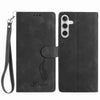 For Samsung Galaxy A36 5G Skin Feel Embossed Feather Leather Phone Case(Black)