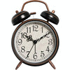 4.5 Inch Electroplated Metal Ring Bell Alarm Clock Quartz Clock With Night Light ?, Style: Black C