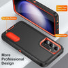 For Samsung Galaxy S24+ / S25+ 5G Rugged PC Hybrid Silicone Phone Case with Holder(Black+Orange)