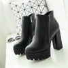 Autumn And Winter Thick And High Heeled Warm Low Boots For Ladies, Size: 36(Black Two Cotton)