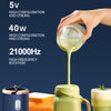 5V 40W 6 Blades Cordless Electric Juicer Portable Juice Squeezer, Spec: Blue Double Cup