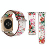 Fashion Pastoralism Style Little Floral Pattern Women Watch Leather Wrist Band For Apple Watch Series 7 41mm / 6&SE&5&4 40mm / 3&2&1 38mm