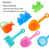 13pcs/Set Children Beach Toys Set Large Sand Shovel Bucket Sand Digging Tools Hourglass, Color: Pink Square Castle