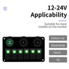 Multi-functional Combination Switch Panel 12V / 24V 6 Way Switches + Dual USB Charger for Car RV Marine Boat (Blue Light)