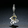 S925 Sterling Silver Heart I Love My Dad Pendant Accessories