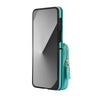 For Samsung Galaxy Z Flip6 AwQuer Crossbody Zipper Wallet Bag Litchi Leather Phone Case(Mint Green)