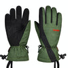 Boodun Five-Finger Ski Gloves Windproof Waterproof Finger Touch Screen Keep Warm Gloves, Size: L(Army Green)