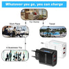 36W Dual Port QC3.0 USB Mobile Phone Charger Dual 18W Output, EU Plug(Black)