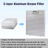 2pcs 10.2 x 12.5 Inch Range Hood Filter 5-Layer Aluminum Mesh Hood Grease Filter