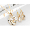 3 PCS / Set Women Heart Shaped Crystal Zircon Earring Necklace Jewelry Set(White)