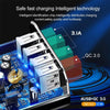 2 in 1 1m USB to 8 Pin Data Cable + 30W QC 3.0 4 USB Interfaces Mobile Phone Tablet PC Universal Quick Charger Travel Charger Set, UK Plug(White)