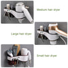 Hairdryer Hanger Free Punch Wall Mounted Bathroom Multi-function Toilet Storage Rack(Translucent)