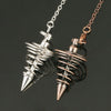 C57310 Metal Pendulum Spiral Cone Necklace Divination Spiral Cone Pendant(Gold)