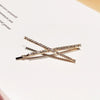 10pcs X-shaped Cross Rhinestone Full Diamond Hair Clip Teenage Girls Headdress(Gold)