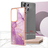 For Samsung Galaxy S25 Ultra 5G Electroplating Marble Pattern Dual-side IMD TPU Shockproof Phone Case(Purple 001)